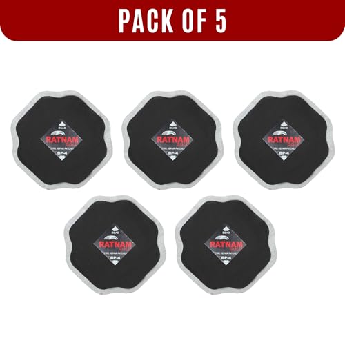 Image of Bias Ply Tyre Repair Patch 4 NO - Box of 5 Pcs | Heavy-Duty, Reliable Tyre Tube Puncture Repair for Trucks, Buses, Tractors, Commercial Vehicles | Durable Rubber Patches for Workshop Use