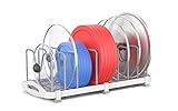 EVERIE Adjustable Bakeware Organizer Pot Lid Holder Rack for Pots, Cake Molds, Cutting Boards, Mats,...