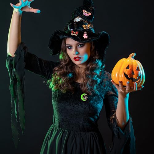 Ceenna 100 Pcs Butterfly Enamel Pins Bulk Cute Backpack Lapel Pins Steampunk Goth Horror Brooches Colorful Moth Butterfly Halloween Decoration for Clothes Women Badge Jewelry Gift3