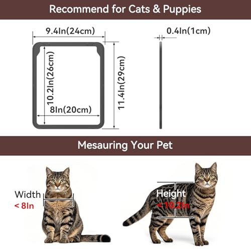NAMSAN Haustierklappe Fliegengitter mit Magnet Hundeklappe Katzenklappe für Fliegengittertür Abschließbar Haustiertür für Katzen/Hunde
