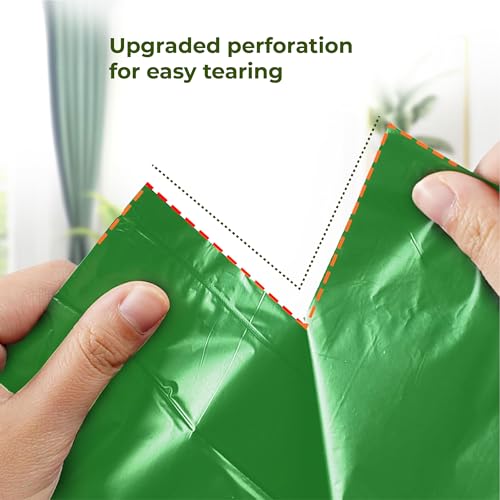Image of IMECO Eco Garbage Bags | 300 Pcs | Medium - 19 x 21 Inches | 30 Pcs x 10 Rolls | Green | Biodegradable Dustbin /Trash Bags with Detachable Drawstrings | Perfect for Dry & Wet Waste
