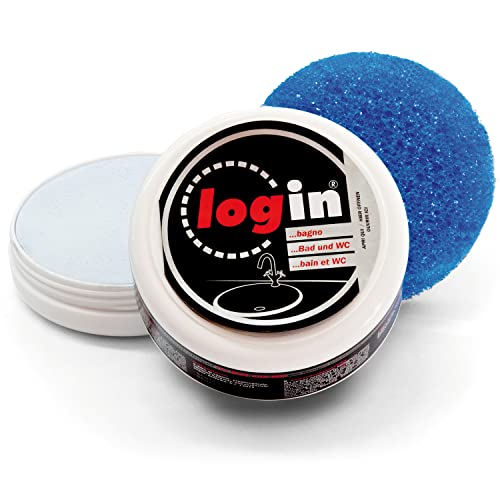 Login® Piedra de yeso - Desengrasante para cuarto de baño. Limpia y elimina los depósitos de cal. 180 gr con esponja