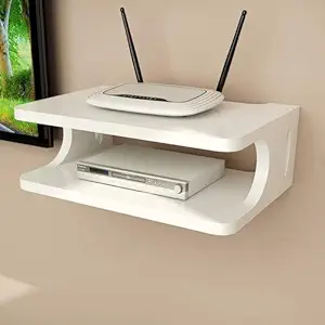Ultimate twist Floating Shelf Wall-Mounted TV Cabinet Shelf TV Console Router Shelf DVD Set-top Box Telephone Storage Rack Hanging Box (White)