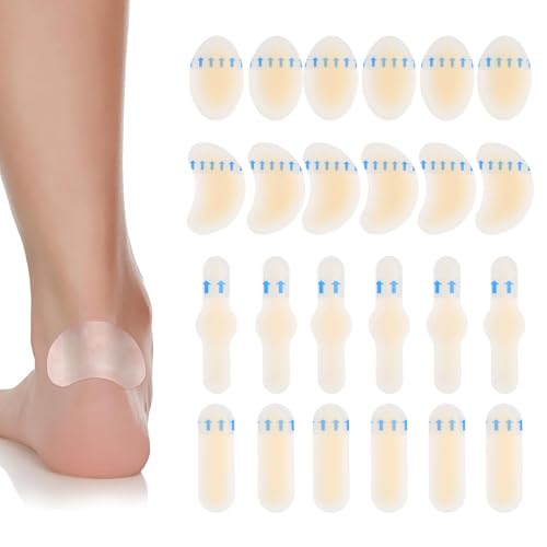 24 Piezas Apósitos Para Ampollas, Gel Cuidado de Pies, Apósitos para Deportivas, Prevención De Ampollas En Pies, Dedos y Talones