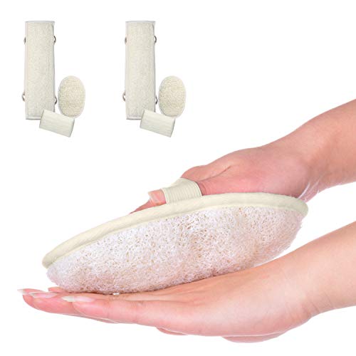 Loofah Organic Set，Natural for Exfoliating and Removing Dead Skin，Body Shower Skin Cleansing Wash Sponge and Scrubbing Sponge for Kitchen (Two Set)