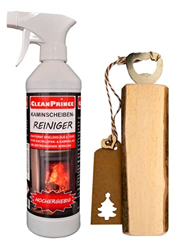 CleanPrince Holz-Flaschenöffner Y Limpia Cristal Chimenea 500ML Aktionsartikel