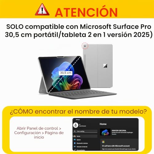 Funda Microsoft Surface Pro 12 pulgadas 2025 cubierta trasera TPU cartera 2