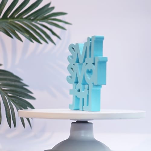Image of NUKKAD TALES Live Love Lift Blue Quirky Showpiece Home Decor Items Decorative Items for Book Shelf Birthday Gift Items Gift for Gym Lovers (6 x 6.70 inch)