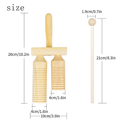 Twee Tone Dubbele Houten Blok Houten Percussie Geluid Tube Rod Speelgoed Muziekinstrumenten voor Beginners Kids Peuter… - Image 4