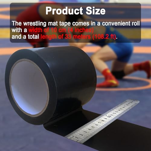 Image of 2 Rolls Wrestling Mat Tape 4'' x 108.2' Carpet Tape for Carpet Seam 7 Mil Carpet Tape Seaming Cover Tape Strong Adhesive Tape for Wrestling Grappling Exercise