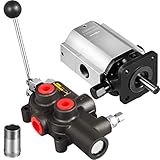 Bestauto Log Splitter Pump Kit 16 GPM Log Splitter Hydraulic Pump 2 Stage Wood Splitter Pump Log Splitter Kit Log Splitter Build Kit with 25 GPM Auto Control Detent Valve 1/2' Work Port for Tracker