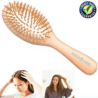 Natural Wood Hair Brush,100% Wooden scalp brush Scalp Massage Antistatic Wooden Hair Comb Natural Wood Handle Portable Size and Fits Gift (9 in)