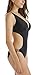 QYacmetiz Women's Deep V Neck Sexy One Piece Swimsuit Cut Out Strappy Monokini Bathing Suit (M,Black)