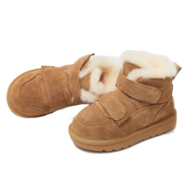 Kids Girls Boys Snow Boots artificial Suede Warm Faux Fur Lined Slip-on Ankle Boots Comfortable Anti-slip Outdoor Short Booties