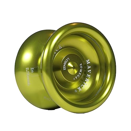 Yomega Maverick Yoyo profesional de aluminio para niños y principiantes con rodamiento de bolas de tamaño C para trucos avanzados y retorno de respuesta + 2 cuerdas extra y 3 meses de garantía (verde)