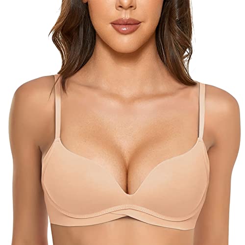 Damen T-Shirt BH mit Push Up Gepolstert Bralette BHS ohne Bügel Nahtloser Bequemer Softschalen BH Damen T-Shirt BH mit Push Up Gepolstert Bralette BHS ohne Bügel Nahtloser Bequemer Softschalen BH