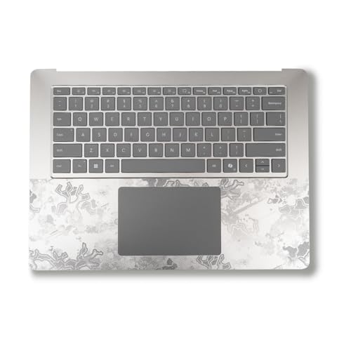 Image of Glossy Glitter Laptop Skin Compatible with Surface Laptop 7 15 inch (2024) - Viper Snow - Premium 3M Vinyl Protective Wrap Decal Cover - Easy to Apply | Crafted in The USA by MightySkins