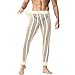 YUFEIDA Men's Fishnet Pants Drawstring Bottoms Low Rise Mesh Leggings Muscle Fit Long Pants See Through Thermal Bottoms Beige