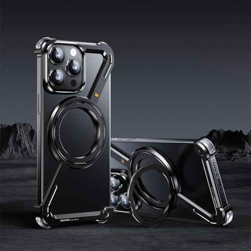 Generic YK001 Phone Case For Iphone 16 Pro Max/16 Pro,Innovative Z-Shaped Frameless Heat Dissipation With 360 Rotatable Stand, Military-Grade Protection  cover