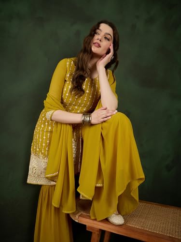 Image of SheWill Kurta Set for Women - Maroon Velvet Zari Sequence Cording Embroidered Kurta with Pant and Cutwork Organza Dupatta