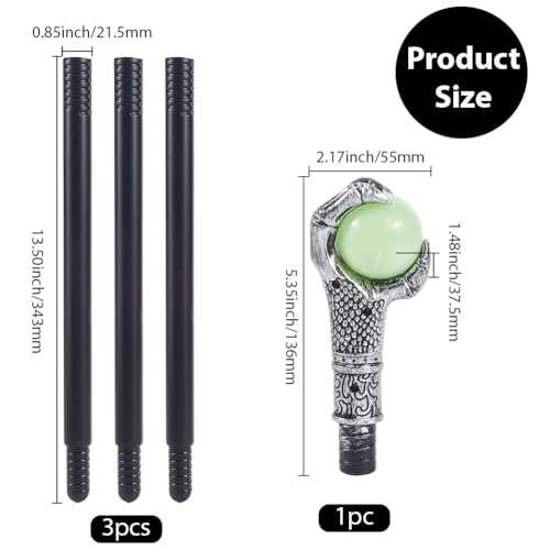 Image of GORGECRAFT Antique Cane Vintage Walking Stick Halloween Party Decorative Cosplay Costume Cane Handle Knob Costume Accessories