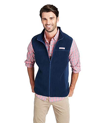 Vineyard Vines Men's Harbor Fleece Vest, Vineyard Navy, X-Small