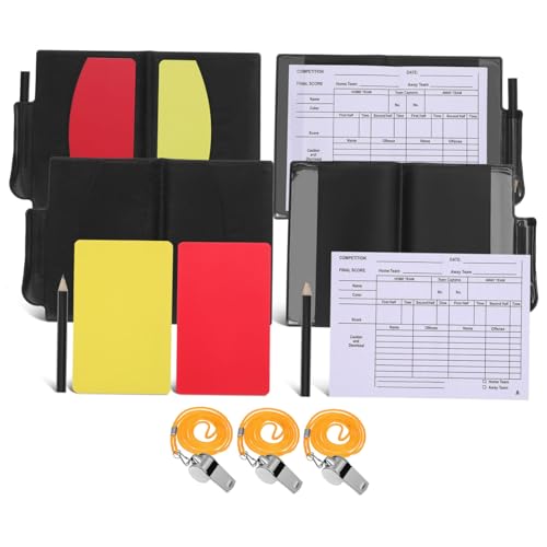 Milisten set de tarjetas y silbatos para árbitro de fútbol