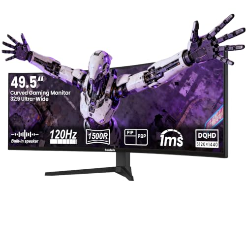 Image of Gawfolk 49inch Ultrawide Curved Monitor, 5120x1440 DQHD 120Hz 1ms 1500R