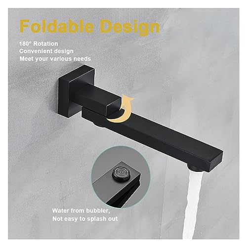 Grifo de pared giratorio con caño libre para lavabo moderno 6