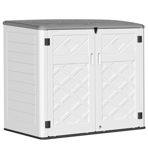 Horizontal outdoor storage shed, 47 cu ft, resin, weatherproof