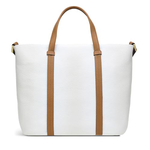 Image of RADLEY London Farringdon Women's Medium Leather Ziptop Satchel Bag, Bright White