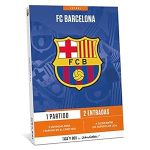 Tick&Box – Caja Regalo – FC Barcelona – 2 Entradas para 1 Partido – Ven a Ver un emocionante Partido de fútbol en el Camp NOU – Regalos es para Hombre y Mujer – Válido Durante 2 años
