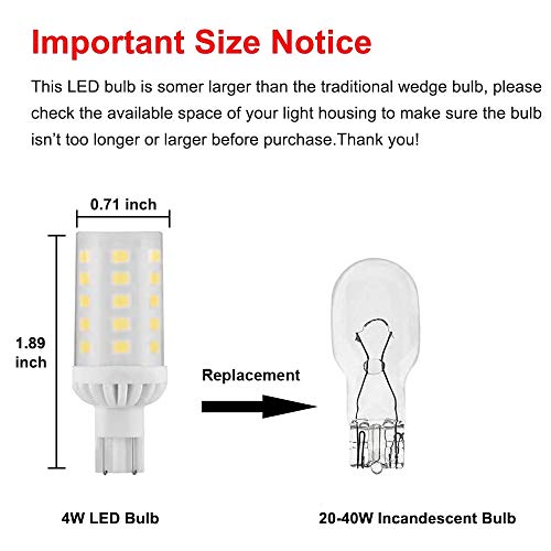 Makergroup T5 T10 Wedge Base 921 912 12V Led Light Bulbs 4W Warm White 2700-3000K For Rv Camper Travel Tailer Boat Marine Lights And Outdoor Landscape Deck Stair Step Path Lights 2Pcs #TOP4
