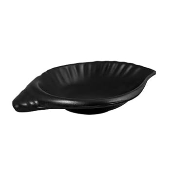Thinknlive Unbreakable Melamine Black Shankh Shape Snacks Plate/Platter