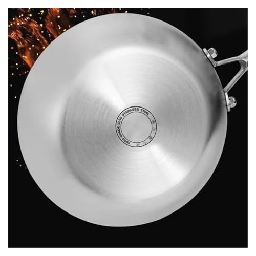 Stainless Steel Frying Pan Stainless Steel Frying Pan Wok Non-Stick Pan Home Universal Induction Gas Stove Steak Skillets Saucepan Kitchen Cookware(Single Pot 24CM) - Image 3