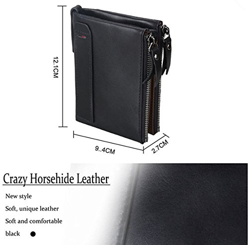 Men Coin Purse Bifold Wallet Genuine Leather Zipper Change Purse Coin Pouch4