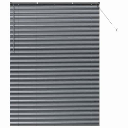 Genérico Persiana para Ventana con Cortinas Manual Gris Oscuro Aluminio,Decoración,Tratamientos de la Ventana,Persianas y estores-42006108