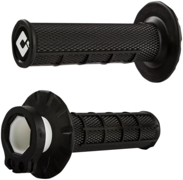 ODI Black Lock On Half Waffle MX Dirtbike Grips Compatible with Honda Yamaha Kawasaki Suzuki CR250 CR450 CRF250 CRF450 YZ125 YZ250F YZ450F KX112 KX250F KX450F RM125 RMZ250 RMZ450 (7/8" Handlebars)