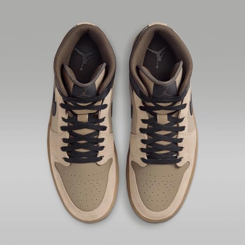 Air Jordan 1 Mid Men's Shoes (HV6422-200, Khaki/Baroque Brown/Gum Light Brown/Black)4