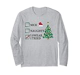 bella naughty i tried christmas list xmas santa claus maglia a manica