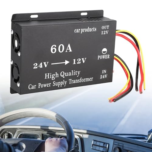 Réducteur de tension 24V à 12V 60A puissance sonore auto
