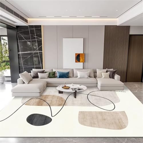 Tapis moderne à poils courts beige 50x80cm antidérapant