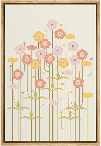 NWT Framed Canvas Print Wall Art A Bouquet of Pink,