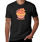 Collar type: round neck Vegan Star Baker Cute Cupcake - Kawaii T-Shirt Black XL