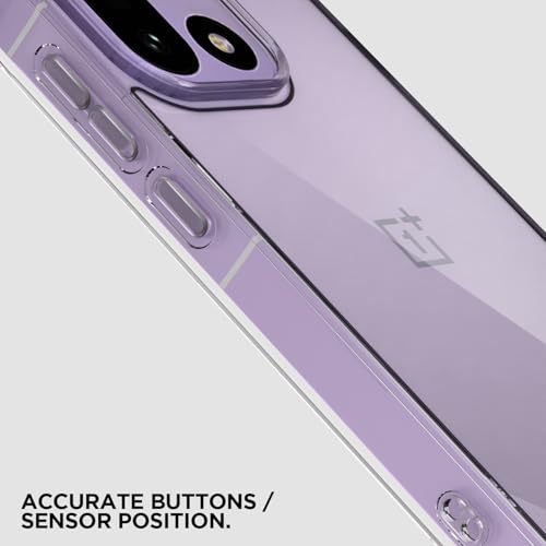 Image of Amazon Basics Back Cover for OnePlus 15 5G PC + TPU Clear Transparent Raised Edges Shockproof Protective Phone Bumper Case (Transparent)