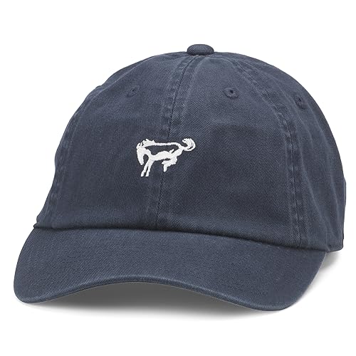 AMERICAN NEEDLE Ford Bronco Ballpark Adjustable Buckle Strap Baseball Dad Hat, Navy (EM001C-BRONCO-NAVY)