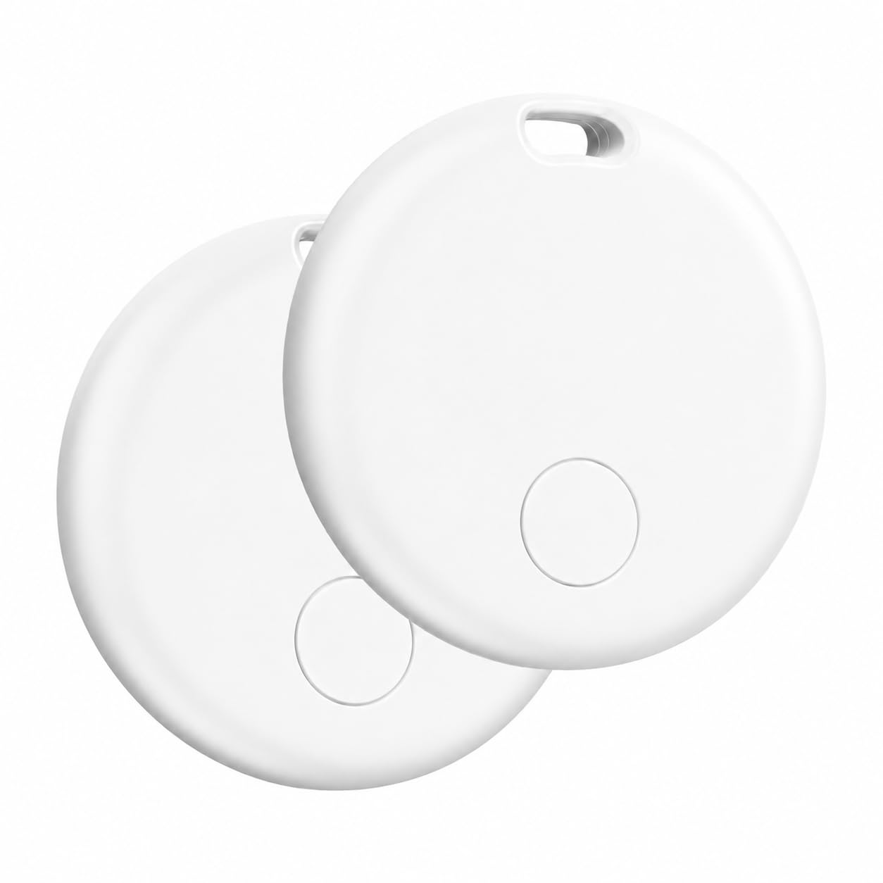 Smart Tracker Tags 2 Pezzi, Funziona con Apple Dov'è (Solo iOS), Localizzatore Bluetooth Trova Oggetti 365 Giorni, Batteria Sostituibile, Impermeabile IP67, Chiavi/Portafoglio/Bagagli/Valigie