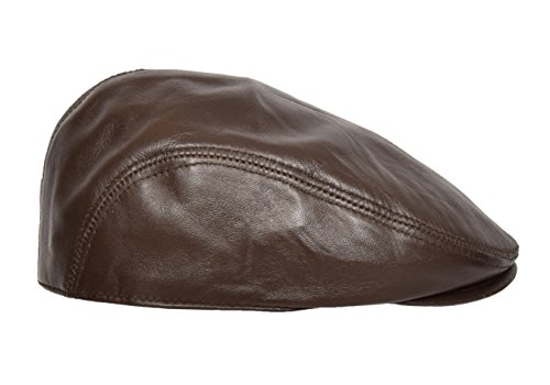 Casquette plat en cuir véritable marron de style Gatsby rétro chic - 2