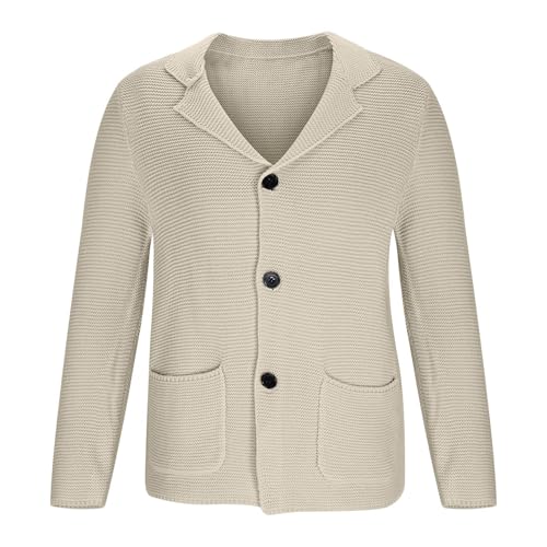 Mens Cardigan Sweater Stylish Casual Knitted V Neck Cardigans Button Down Notched Lapel Collar Sweaters with Pockets3