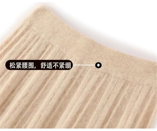 Women Wool Knitted Skirt Fall and Winter Long Covered High Waist A Cashmere Skirt Black Safflower XL3